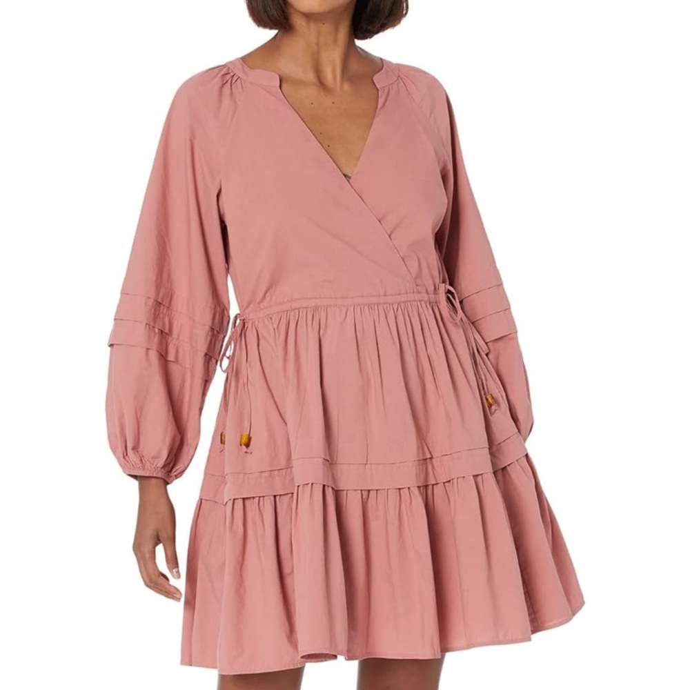 Madewell rusty peach long sleeve mini dress